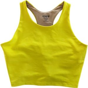 Old Navy Active Go Dry crop tank top. Neon yellow. L 10-12.